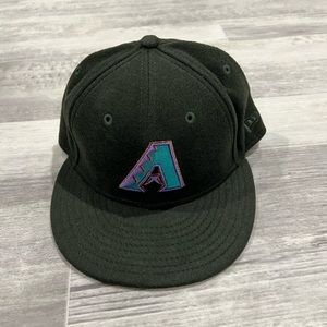 New Era 59Fifty MLB‎ Arizona Diamondbacks Black/Blue Fitted 7 1/2 Hat NWT Suede!
